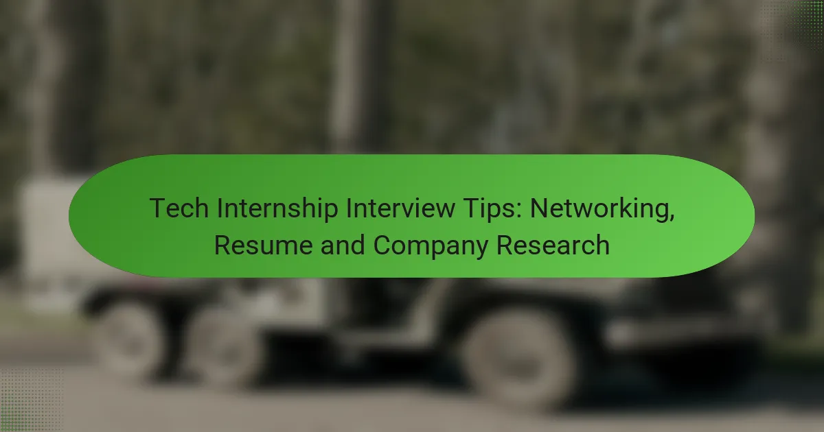 Tech Internship Interview Tips: Networking, Resume and Company Research