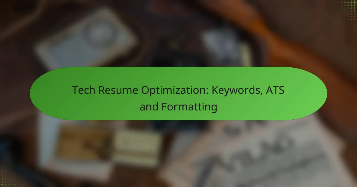 Tech Resume Optimization: Keywords, ATS and Formatting