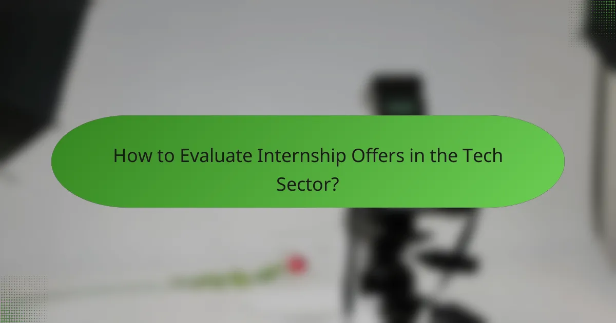 How to Evaluate Internship Offers in the Tech Sector?