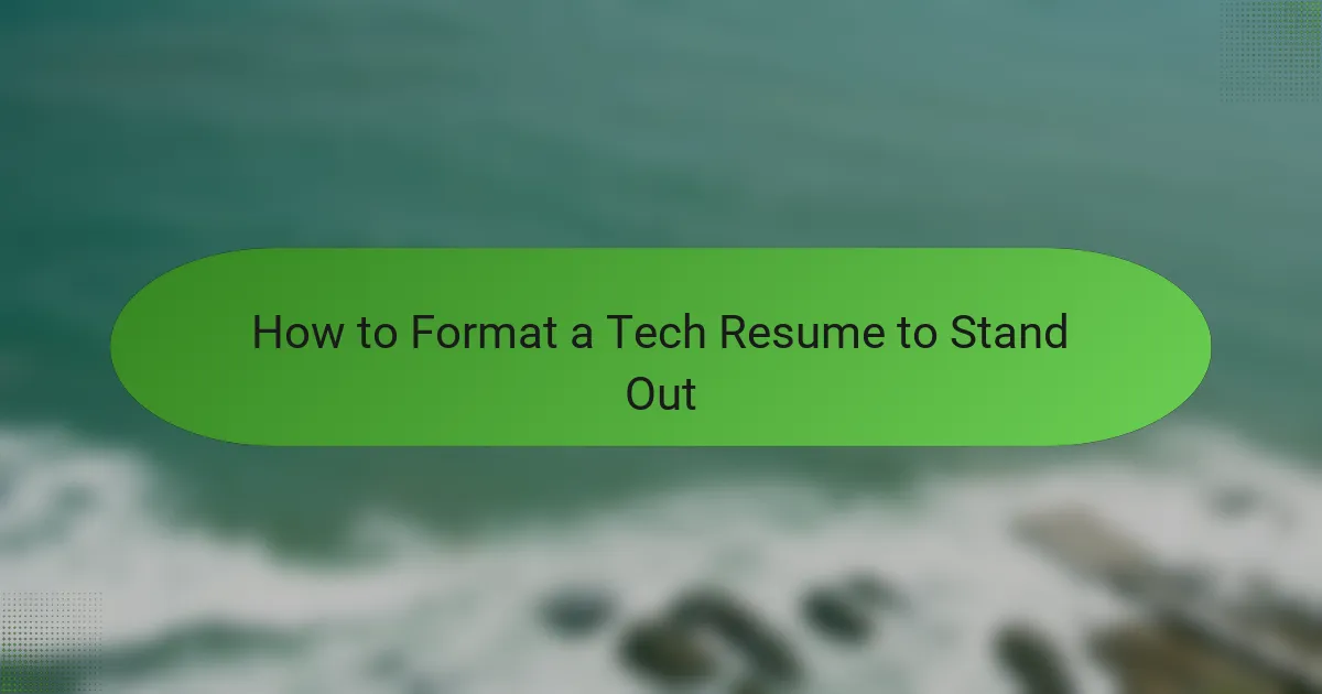 How to Format a Tech Resume to Stand Out