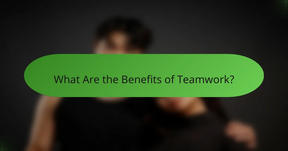 What Are the Benefits of Teamwork?