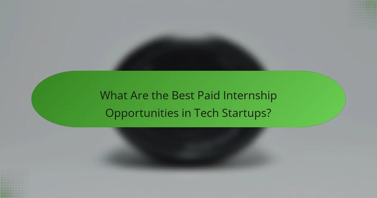 What Are the Best Paid Internship Opportunities in Tech Startups?