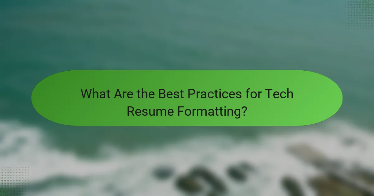 What Are the Best Practices for Tech Resume Formatting?