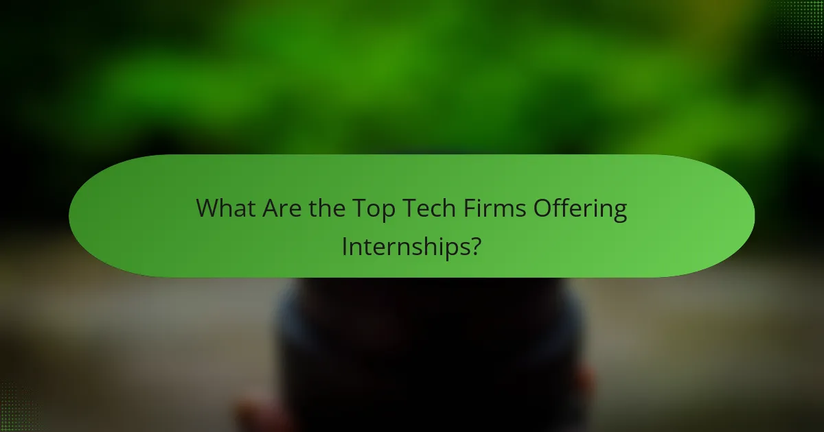 What Are the Top Tech Firms Offering Internships?