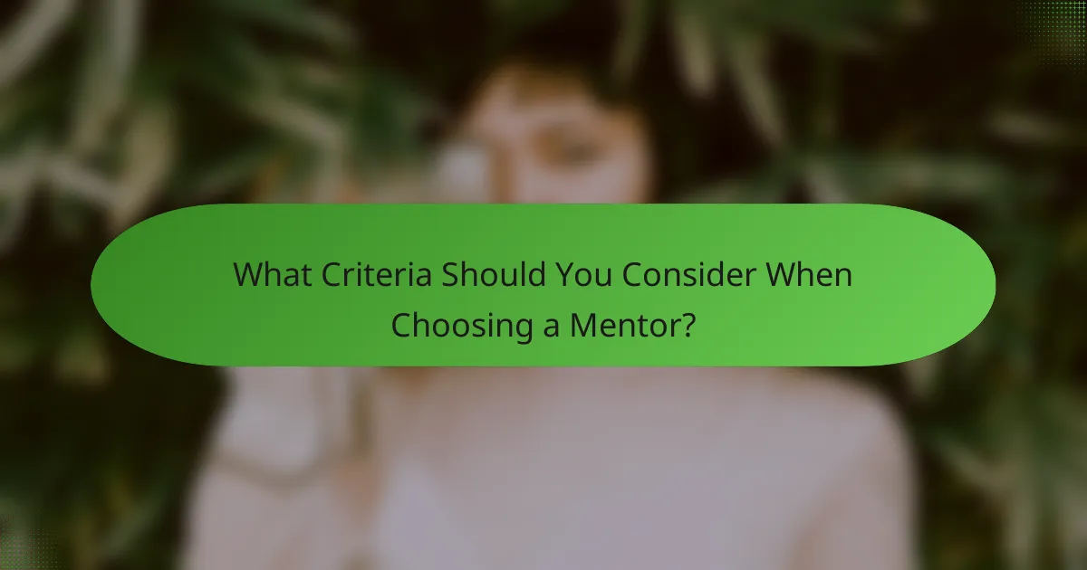 What Criteria Should You Consider When Choosing a Mentor?